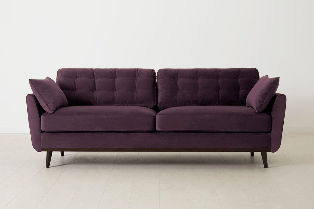 Swyft Model 10 3 Seater Sofa - Made To Order Grape Velvet