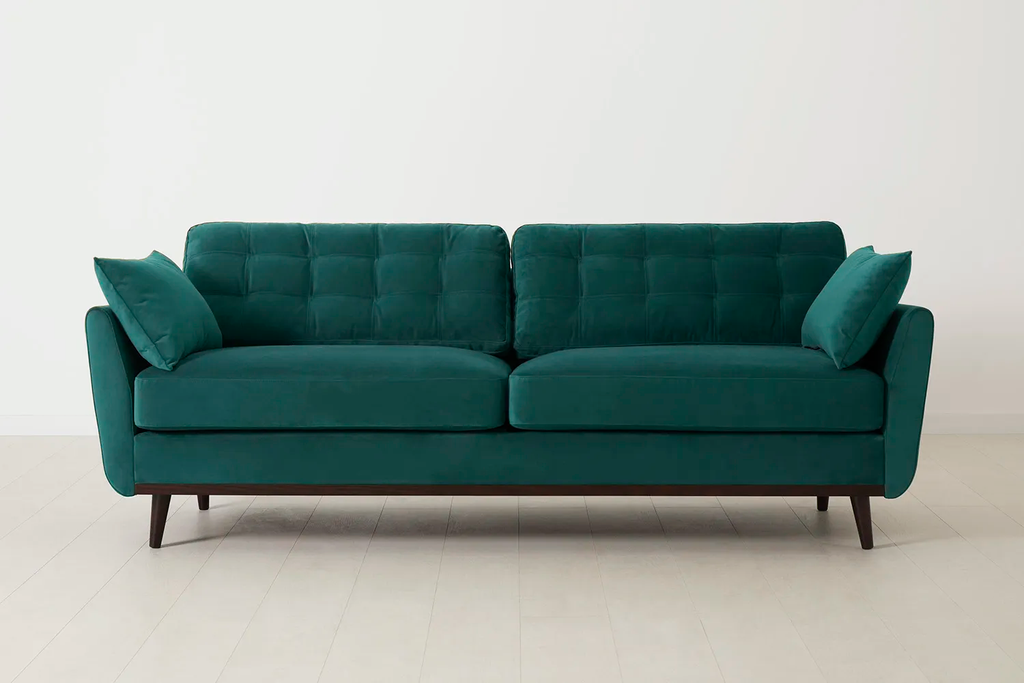 Swyft Model 10 3 Seater Sofa - Made To Order Kingfisher Velvet