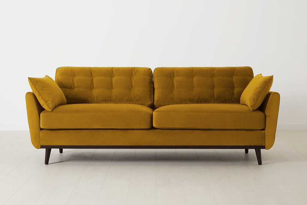 Swyft Model 10 3 Seater Sofa - Made To Order Mustard Velvet