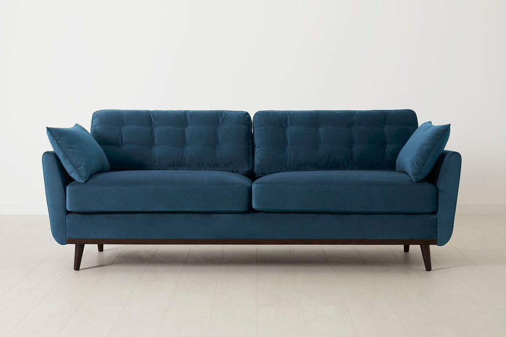 Swyft Model 10 3 Seater Sofa - Made To Order Teal Velvet
