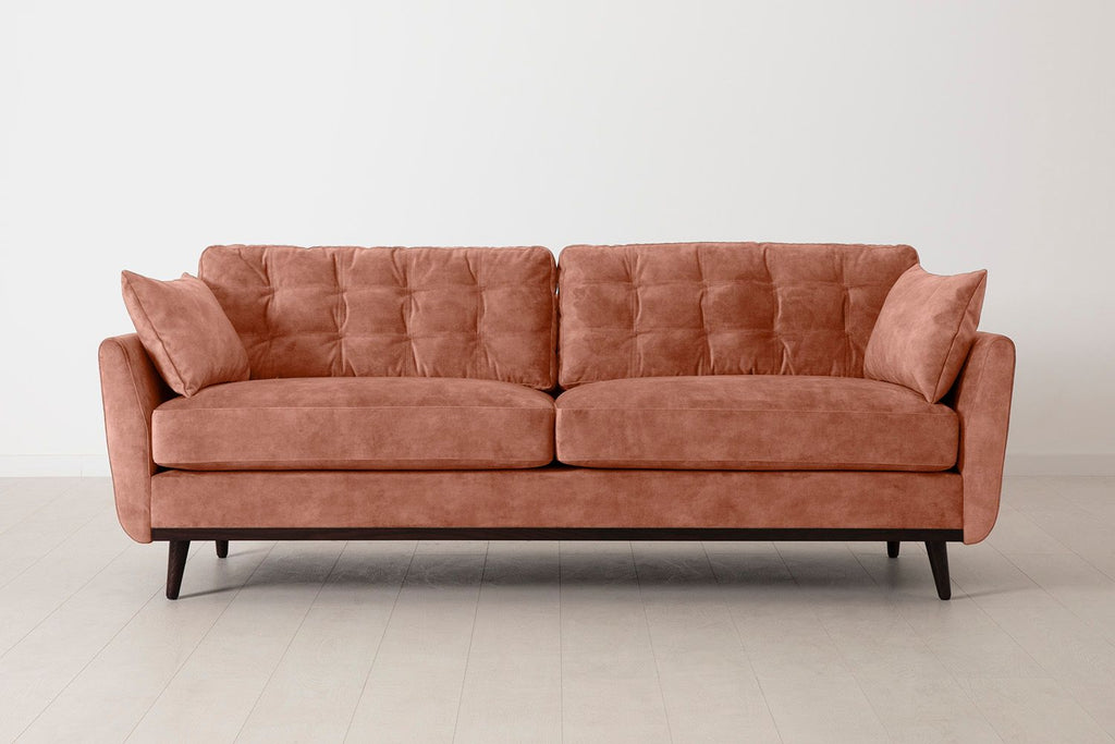 Swyft Model 10 3 Seater Sofa - Made To Order Terracotta Mottled Velvet