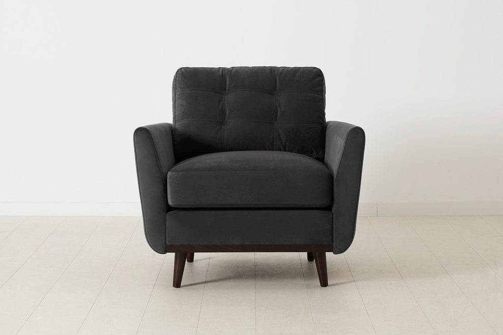 Swyft Model 10 Armchair - Made To Order Charcoal Velvet