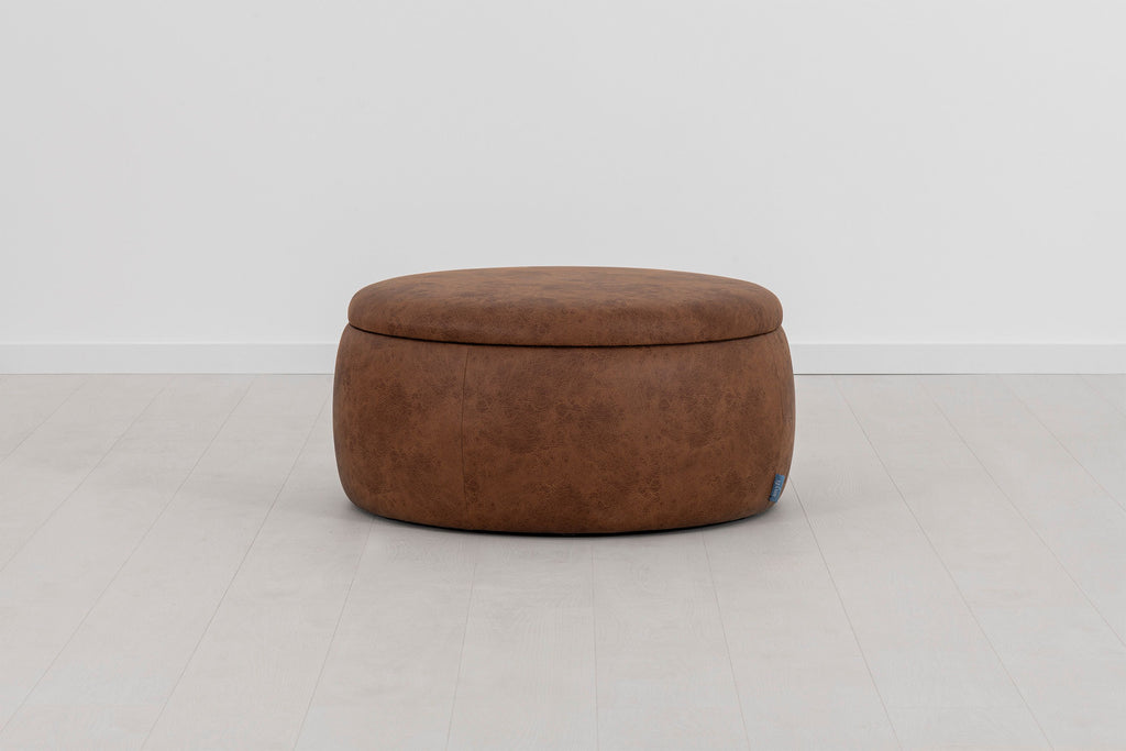 Swyft Storage 01 Ottoman - Made To Order Chestnut Faux Leather