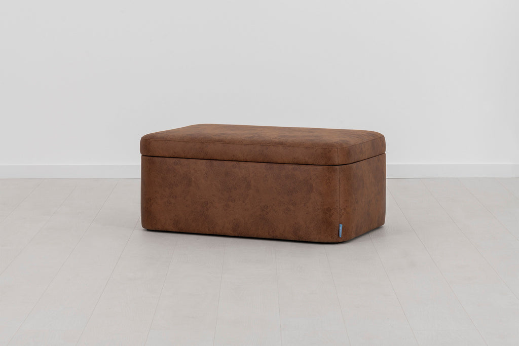 Swyft Storage 02 Ottoman - Made To Order Faux Leather Chestnut