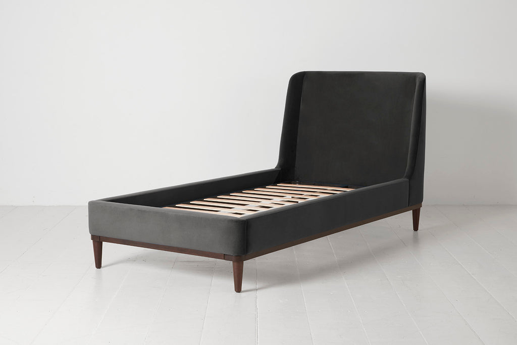 Swyft Bed 02 - Single - Made To Order Charcoal Velvet