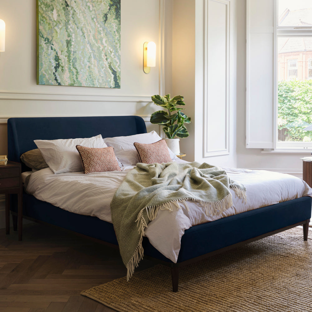 Swyft Bed 02 - King - Indigo Eco Velvet - Swyft at Uneeka