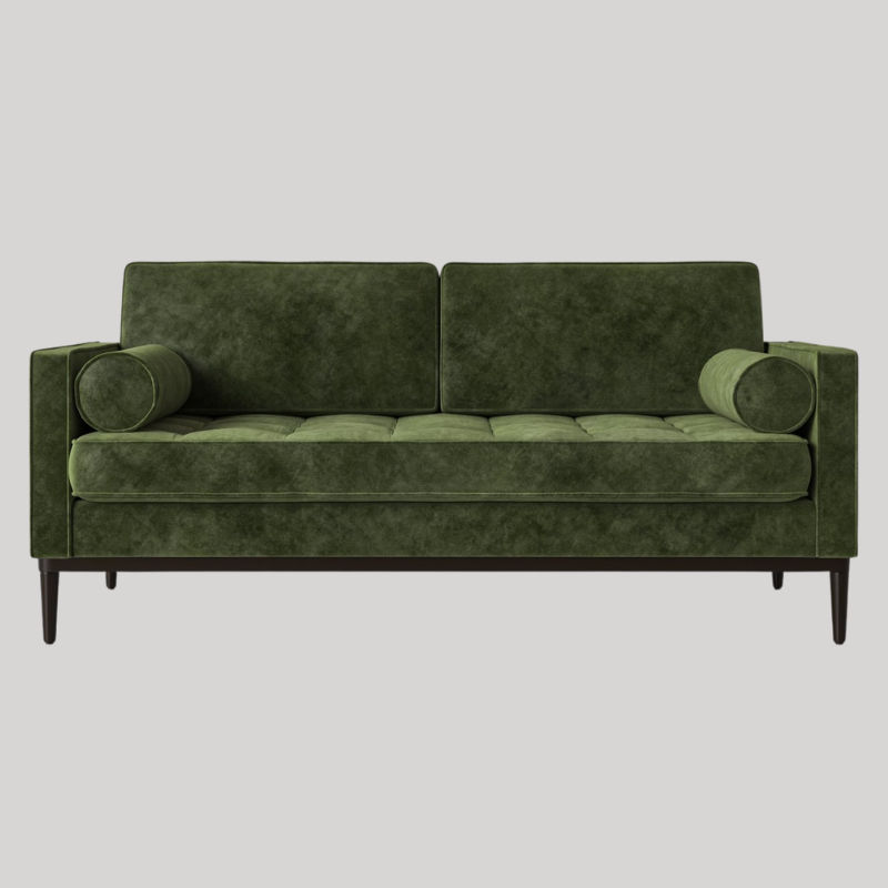 Swyft Model 02 2 Seater Sofa - Conifer Mottled Velvet - Swyft at Uneeka