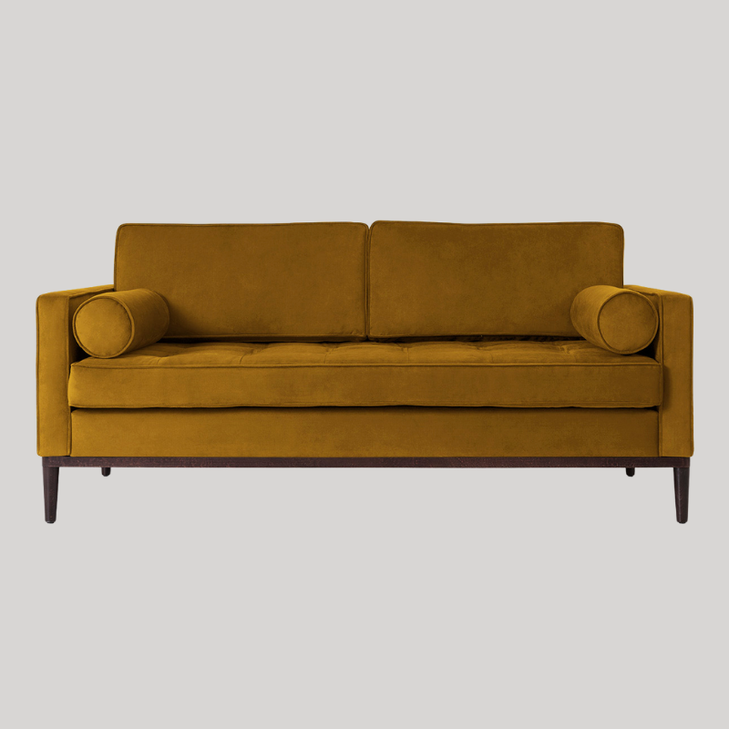 Swyft Model 02 2 Seater Sofa - Mustard Velvet - Swyft at Uneeka