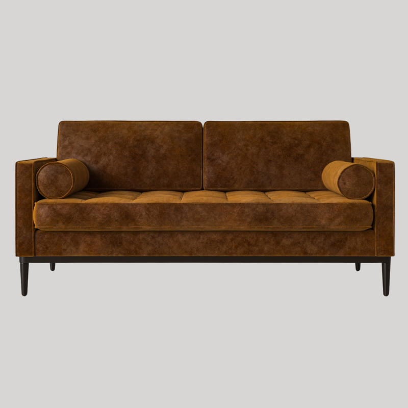 Swyft Model 02 2 Seater Sofa - Ochre Mottled Velvet - Swyft at Uneeka