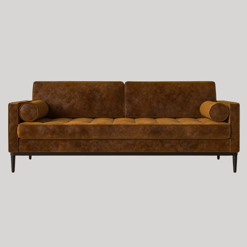 Swyft Model 02 3 Seater Sofa - Ochre Mottled Velvet - Swyft at Uneeka