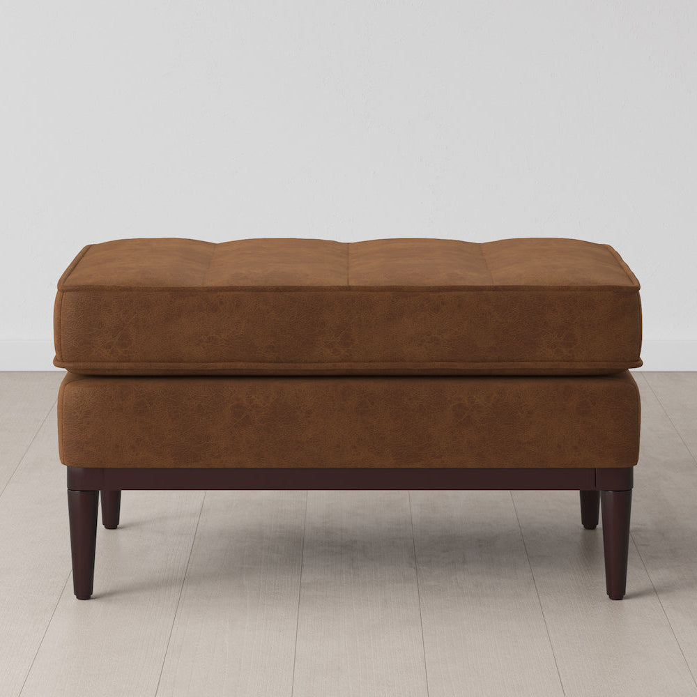 Swyft Model 02 Ottoman - Chestnut Faux Leather - Swyft at Uneeka