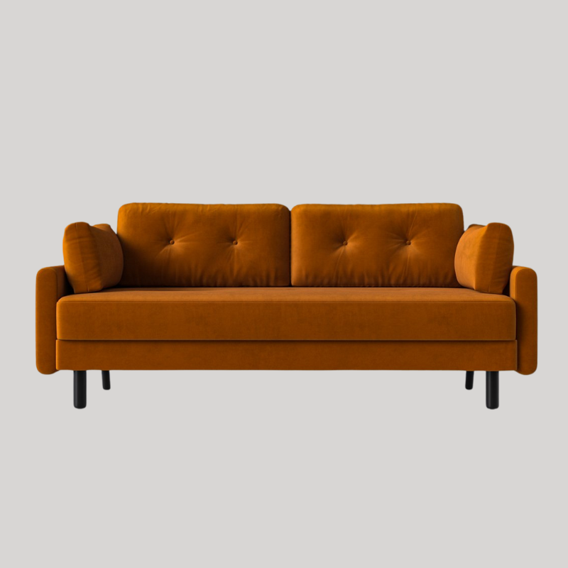 Swyft Model 04 3 Seat Double Sofa Bed -Bronze Eco Velvet - Swyft at Uneeka
