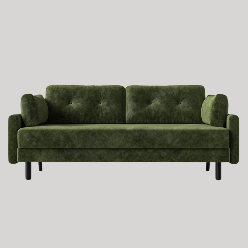 Swyft Model 04 3 Seat Double Sofa Bed -Conifer Mottled Velvet - Swyft at Uneeka
