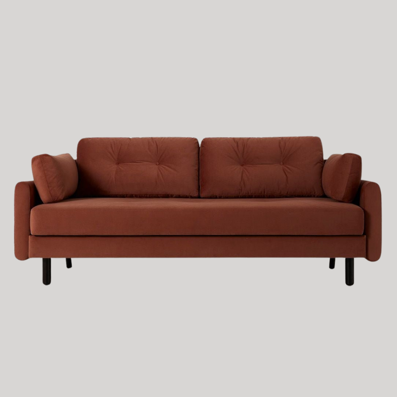 Swyft Model 04 3 Seat Double Sofa Bed - Brick Velvet - Swyft at Uneeka