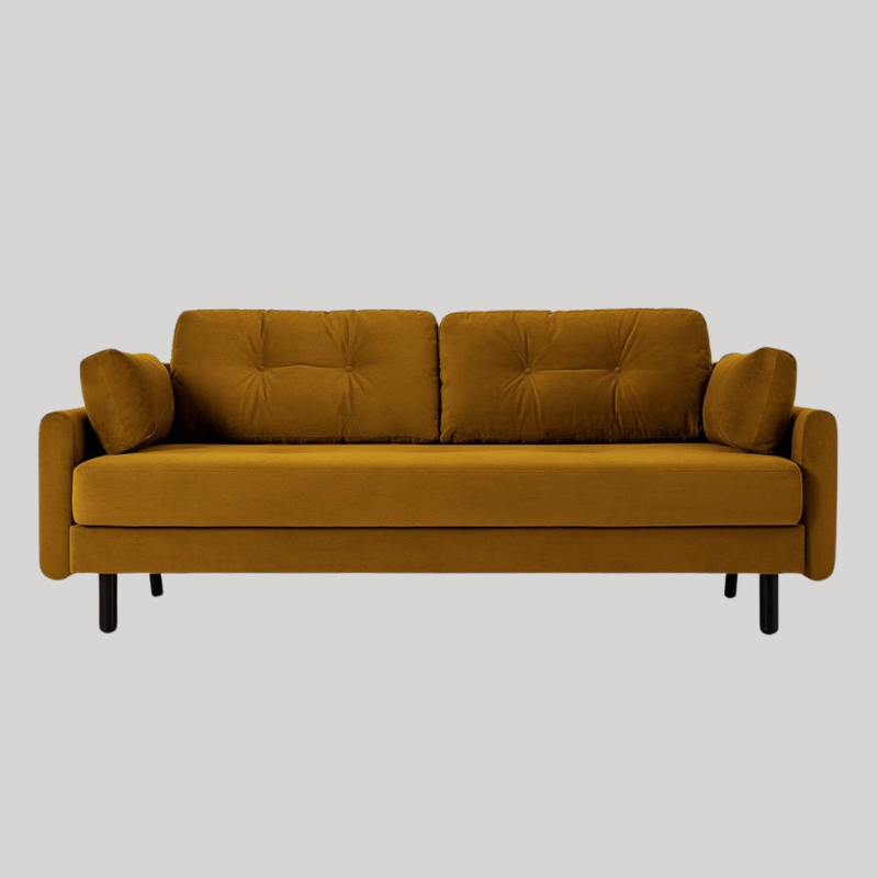 Swyft Model 04 3 Seat Double Sofa Bed - Mustard Velvet - Swyft at Uneeka