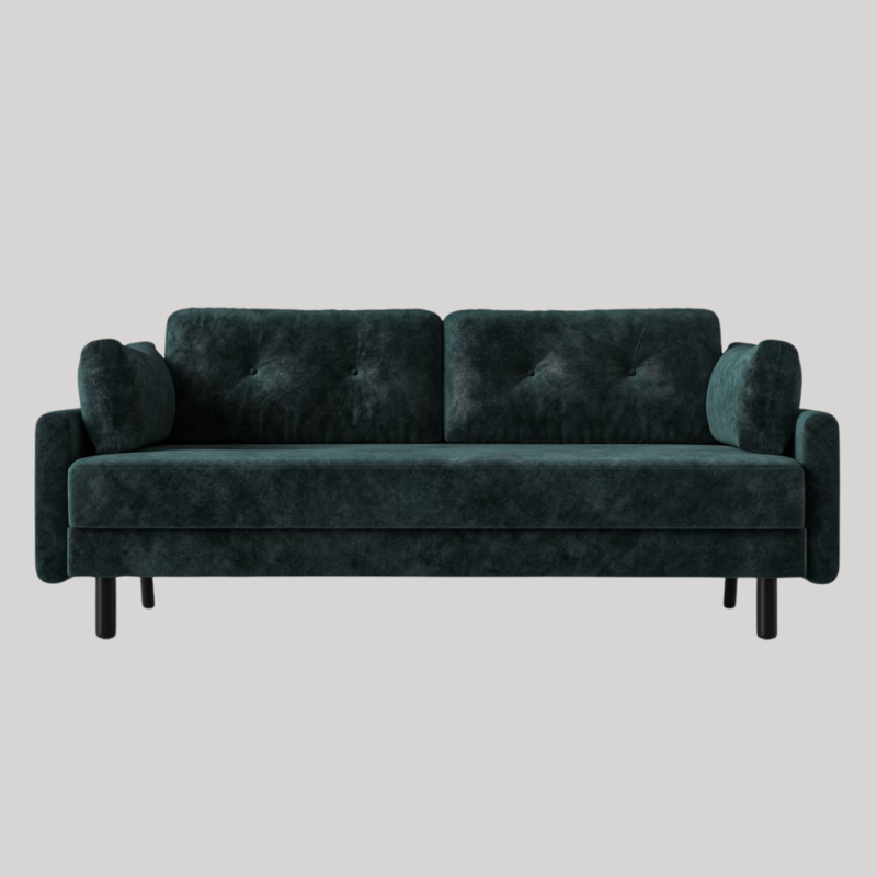 Swyft Model 04 3 Seat Double Sofa Bed - Ocean Mottled Velvet - Swyft at Uneeka