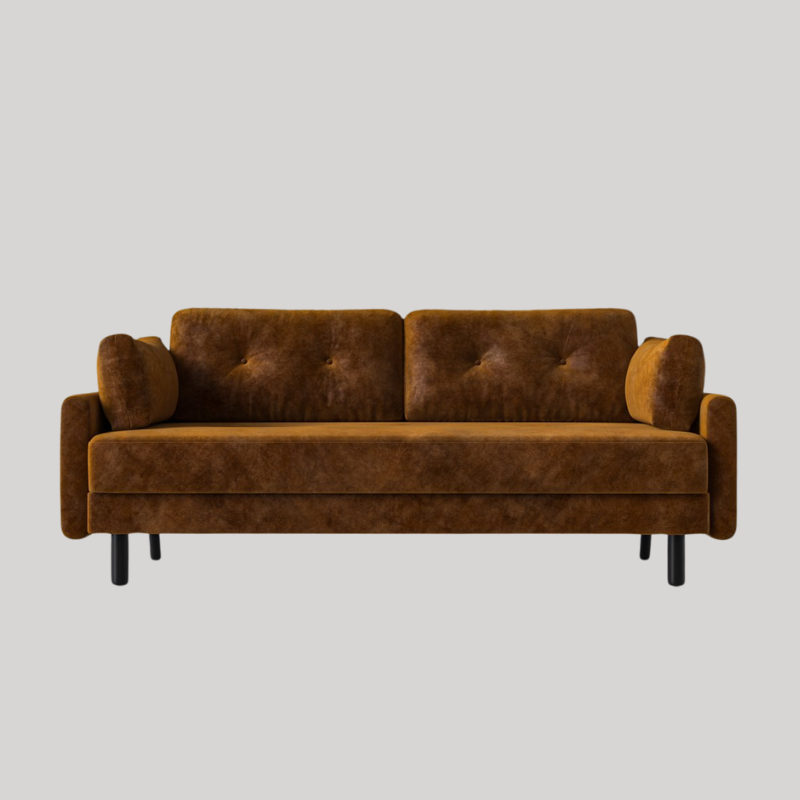 Swyft Model 04 3 Seat Double Sofa Bed - Ochre Mottled Velvet- Swyft at Uneeka