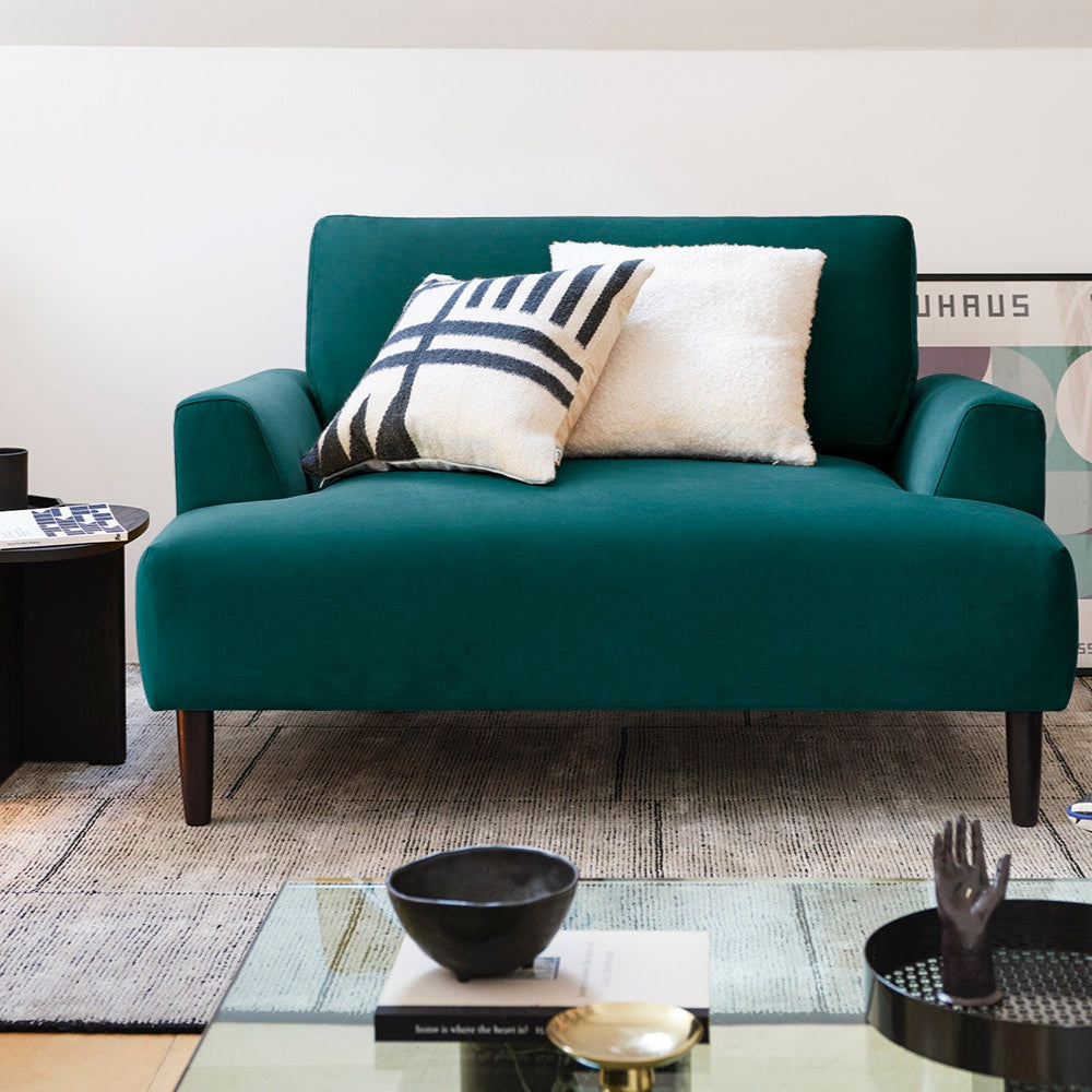 Swyft Model 05 Love Seat - Kingfisher Velvet - Lifestyle at uneeka