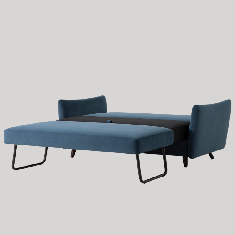 Swyft Model 08 2.5 Seater Sofa Bed -Teal Velvet Open - King Size - Swyft at Uneeka