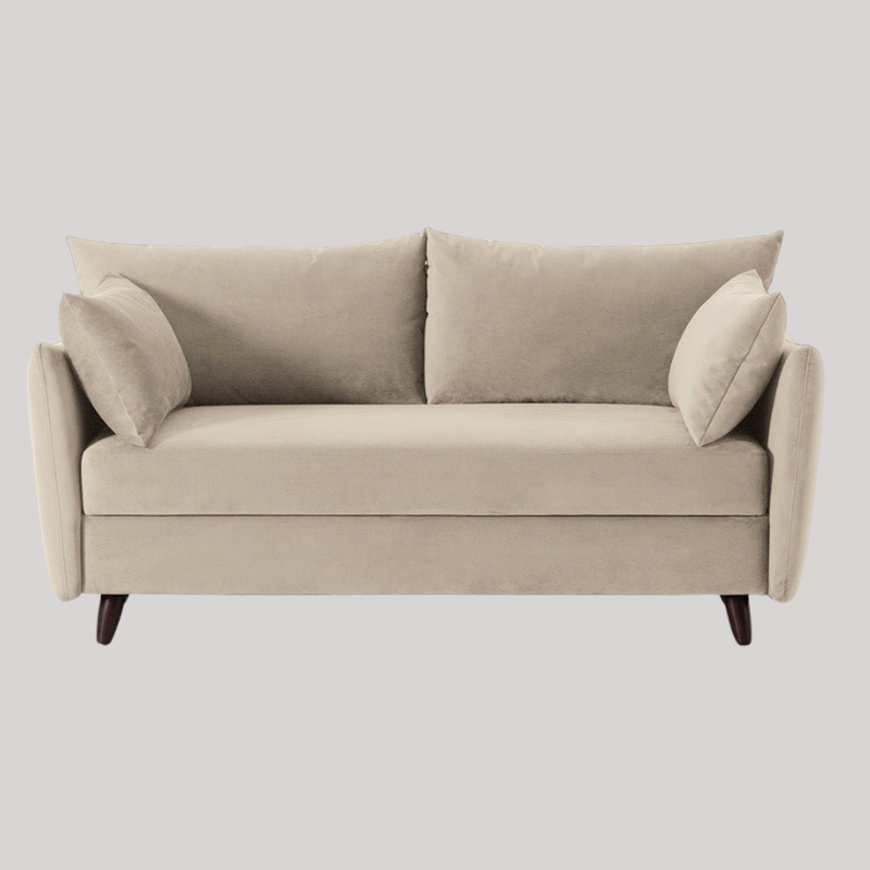 Swyft Model 08 2.5 Seater Sofa Bed - Bone Velvet - King Size  - Swyft at Uneeka