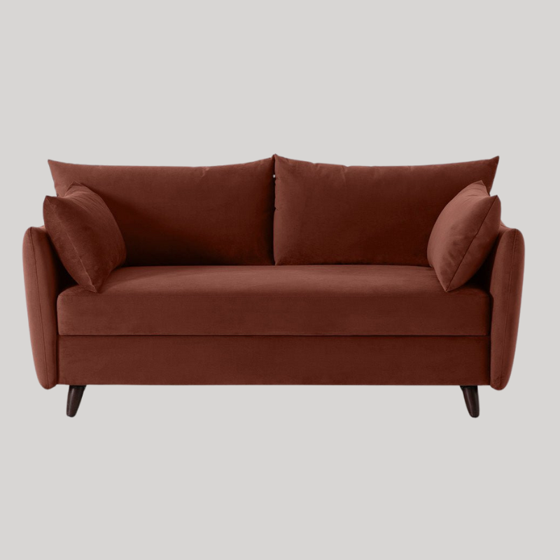 Swyft Model 08 2.5 Seater Sofa Bed - Brick Velvet - King Size  - Swyft at Uneeka