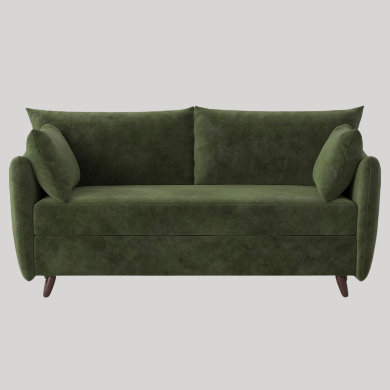 Swyft Model 08 2.5 Seater Sofa Bed - Conifer Mottled Velvet - King Size  - Swyft at Uneeka