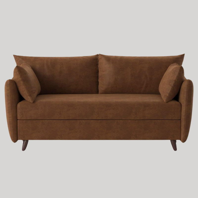 Swyft Model 08 2.5 Seater Sofa Bed - Faux Leather Chestnut - King Size  - Swyft at Uneeka