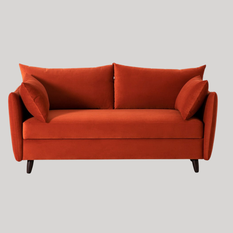 Swyft Model 08 2.5 Seater Sofa Bed - Paprika Eco Velvet - King Size  - Swyft at Uneeka