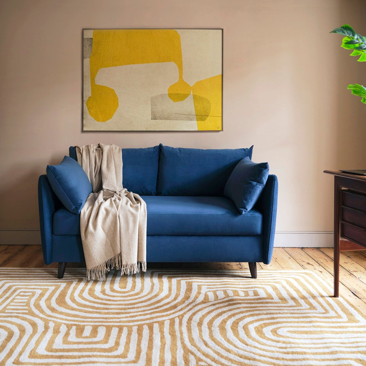 Swyft Model 08 2.5 Seater Sofa Bed - Teal Velvet Lifestyle - Uneeka