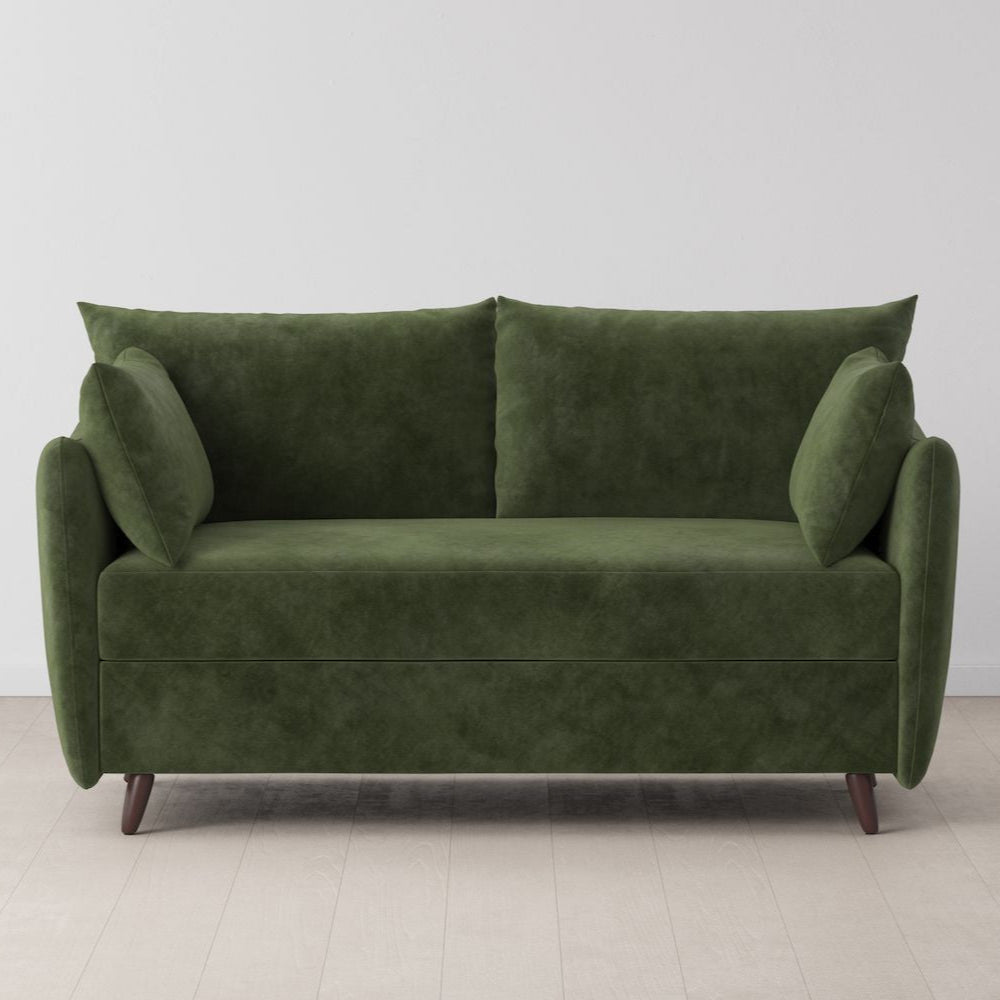 Swyft Model 08 2 Seater Sofa Bed - Made To Order - Conifer Mottled Velvet - Uneeka