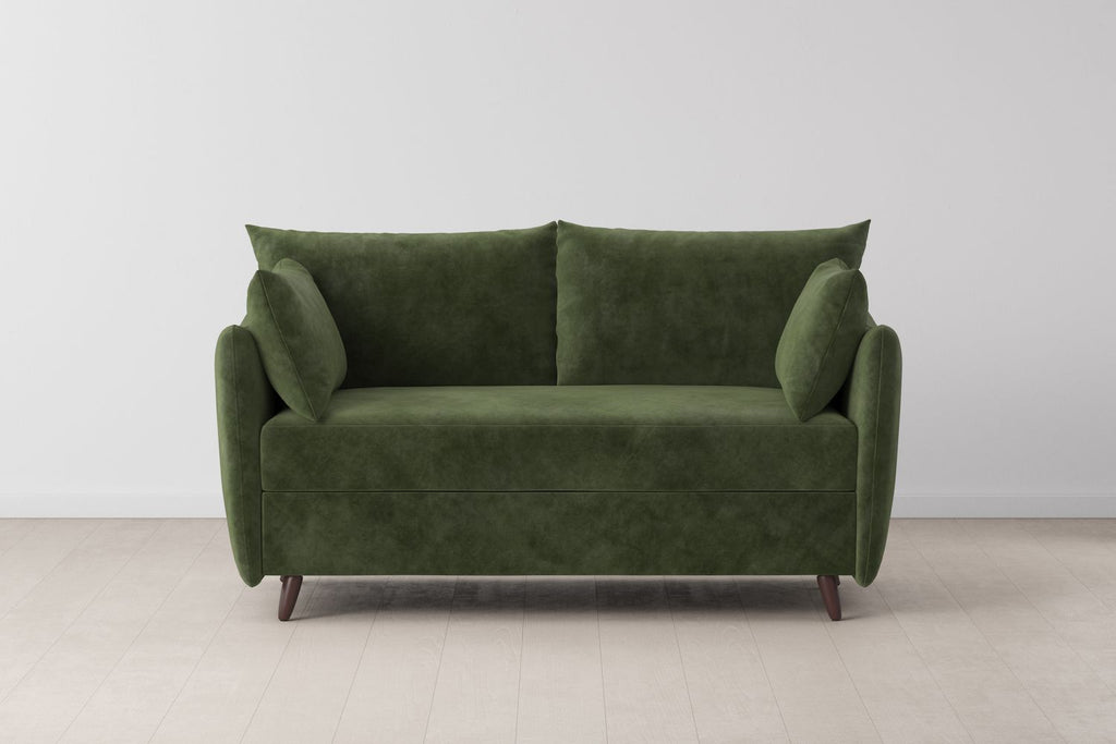 Swyft Model 08 2 Seater Sofa Bed - Made To Order - Conifer Mottled Velvet - Uneeka