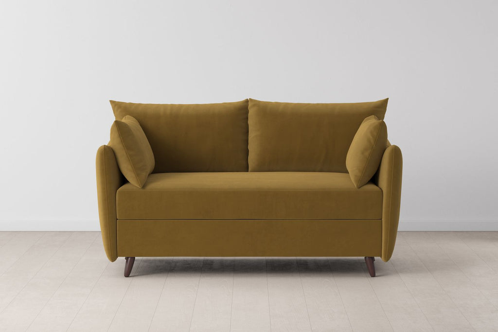 Swyft Model 08 2 Seater Sofa Bed - Made To Order - Mustard Velvet - Uneeka