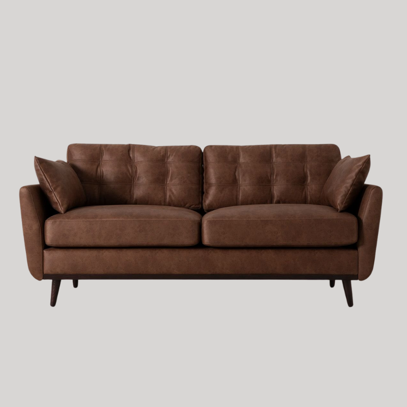 Swyft Model 10 2 Seater Sofa - Chestnut Faux Leather - Swyft at Uneeka