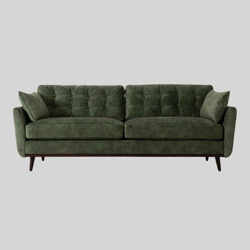 Swyft Model 10 3 Seater Sofa - Conifer Mottled Velvet - Swyft at Uneeka