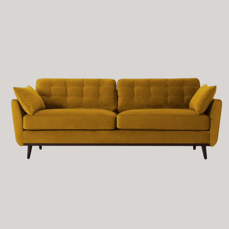 Swyft Model 10 3 Seater Sofa - Mustard Velvet - Swyft at Uneeka