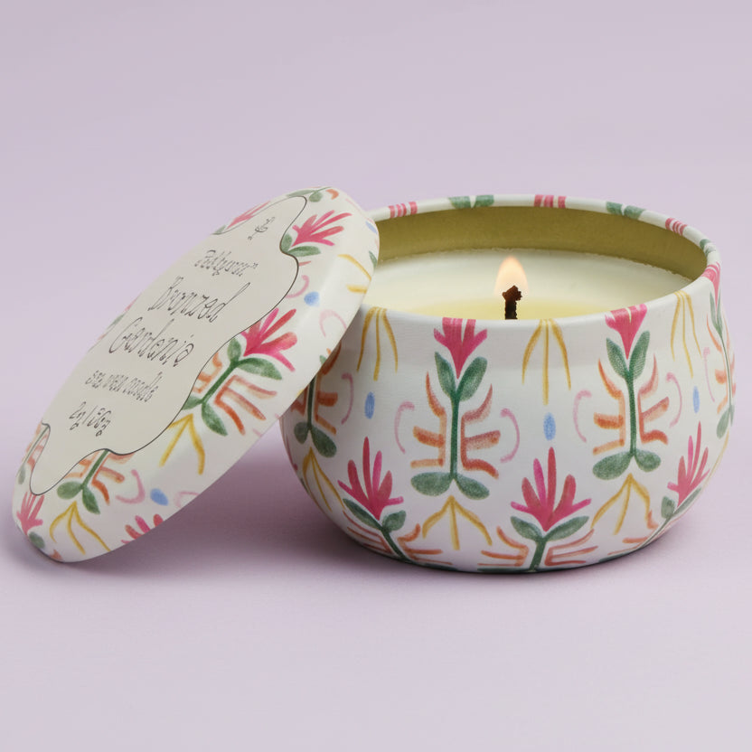 Round Tin Candle Bronzed Gardenia - TLP0205EU - Uneeka