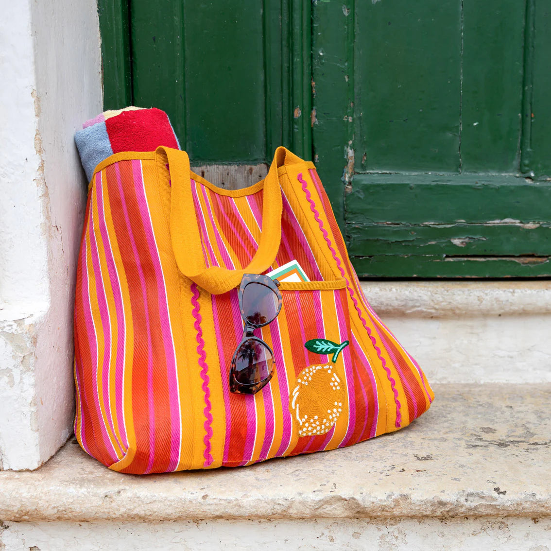 Recycled Plastic Lemon Shoulder Bag - TOTE-YEL-LEM - Uneeka
