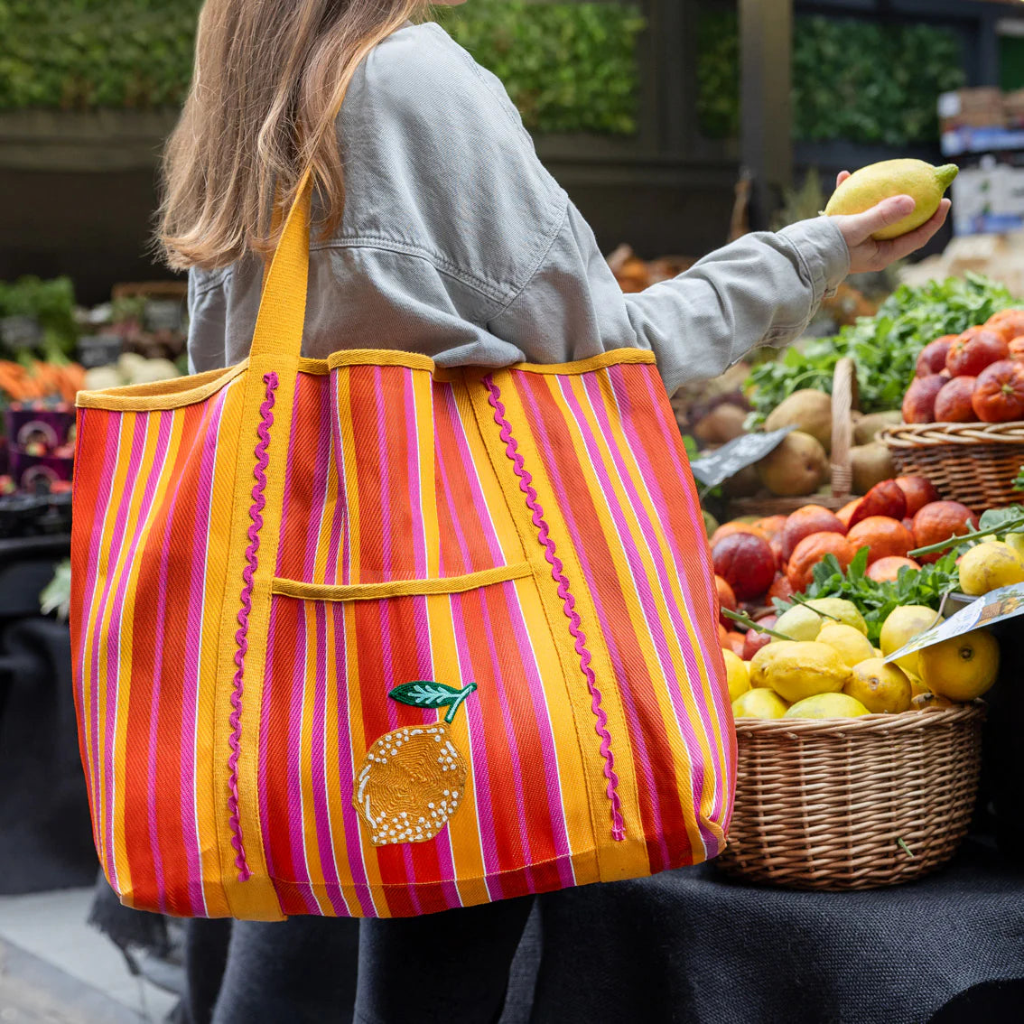 Recycled Plastic Lemon Shoulder Bag - TOTE-YEL-LEM - Uneeka