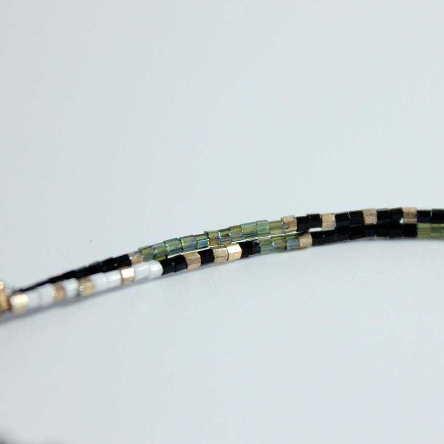 Taara Green & Black Bead Bracelet