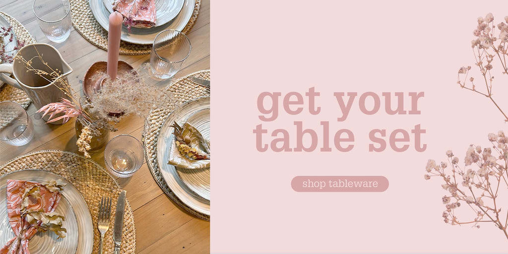 Uneeka Tableware Pink 'get your table set' Banner 