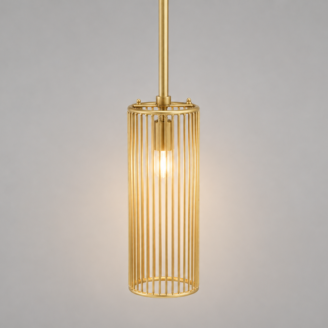 Tall Brass Wire Pendant - Medium - Uneeka
