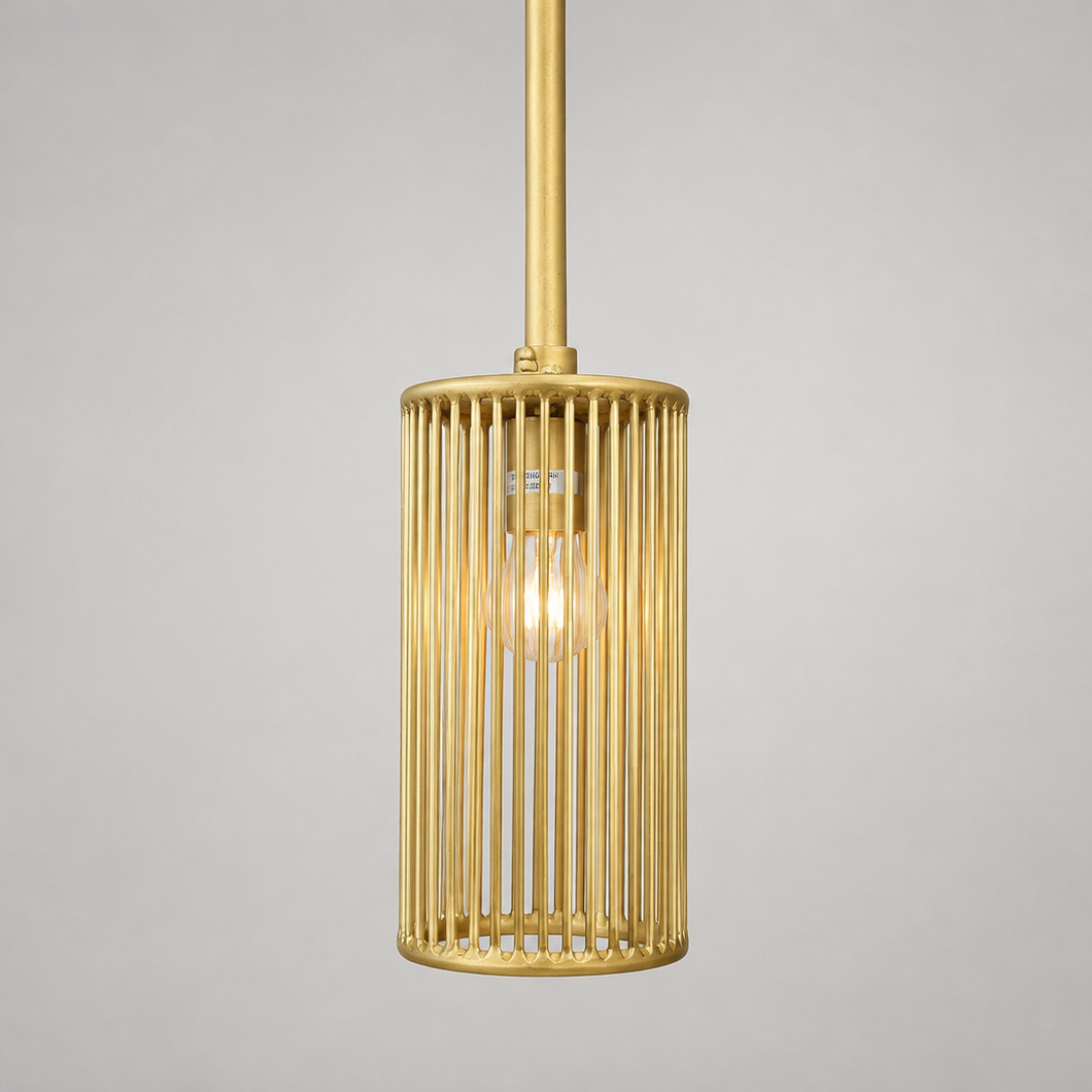Tall Brass Wire Pendant - Small - Uneeka