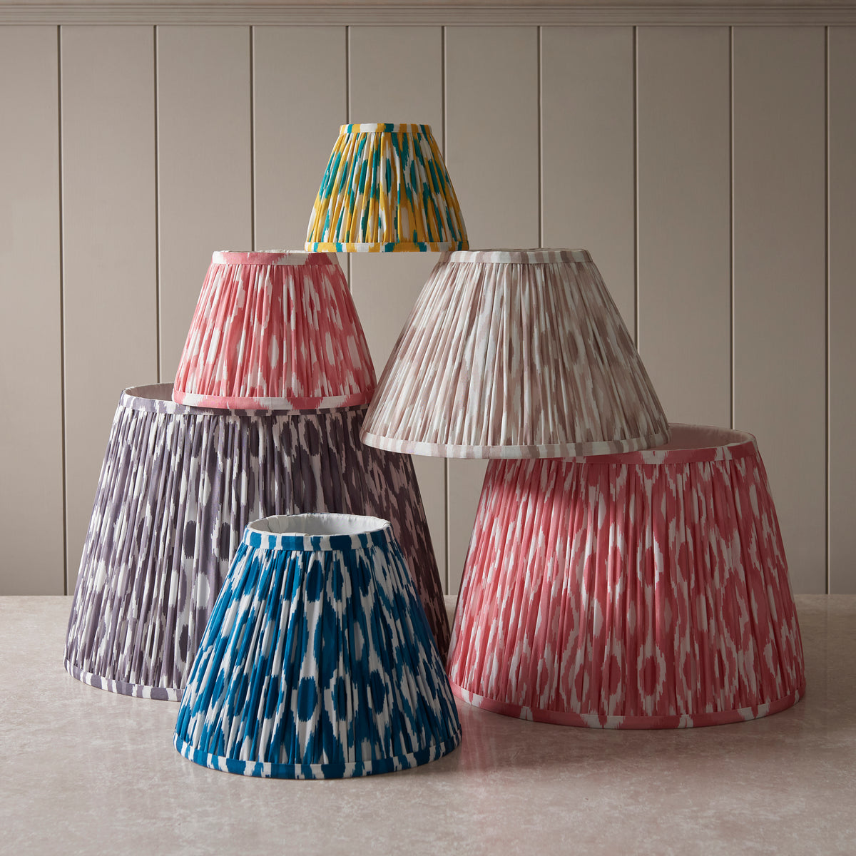 Tapered Faux Silk Print Lampshade - Uneeka