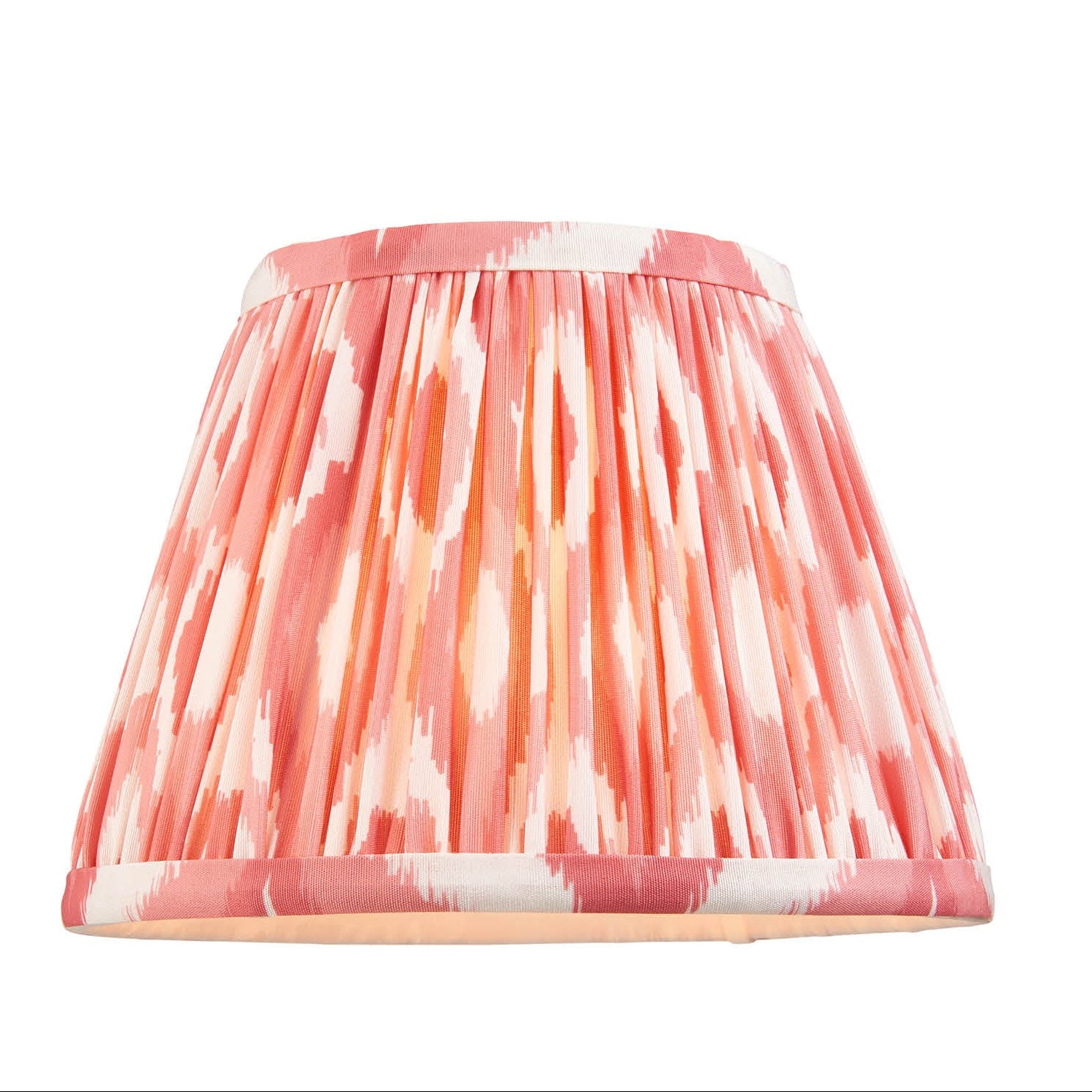 Tapered Faux Silk Print Lampshade Coral - Uneeka
