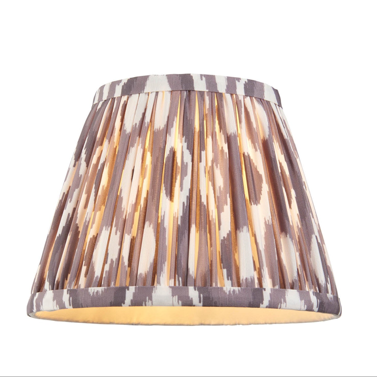 Tapered Faux Silk Print Lampshade Grey - Uneeka