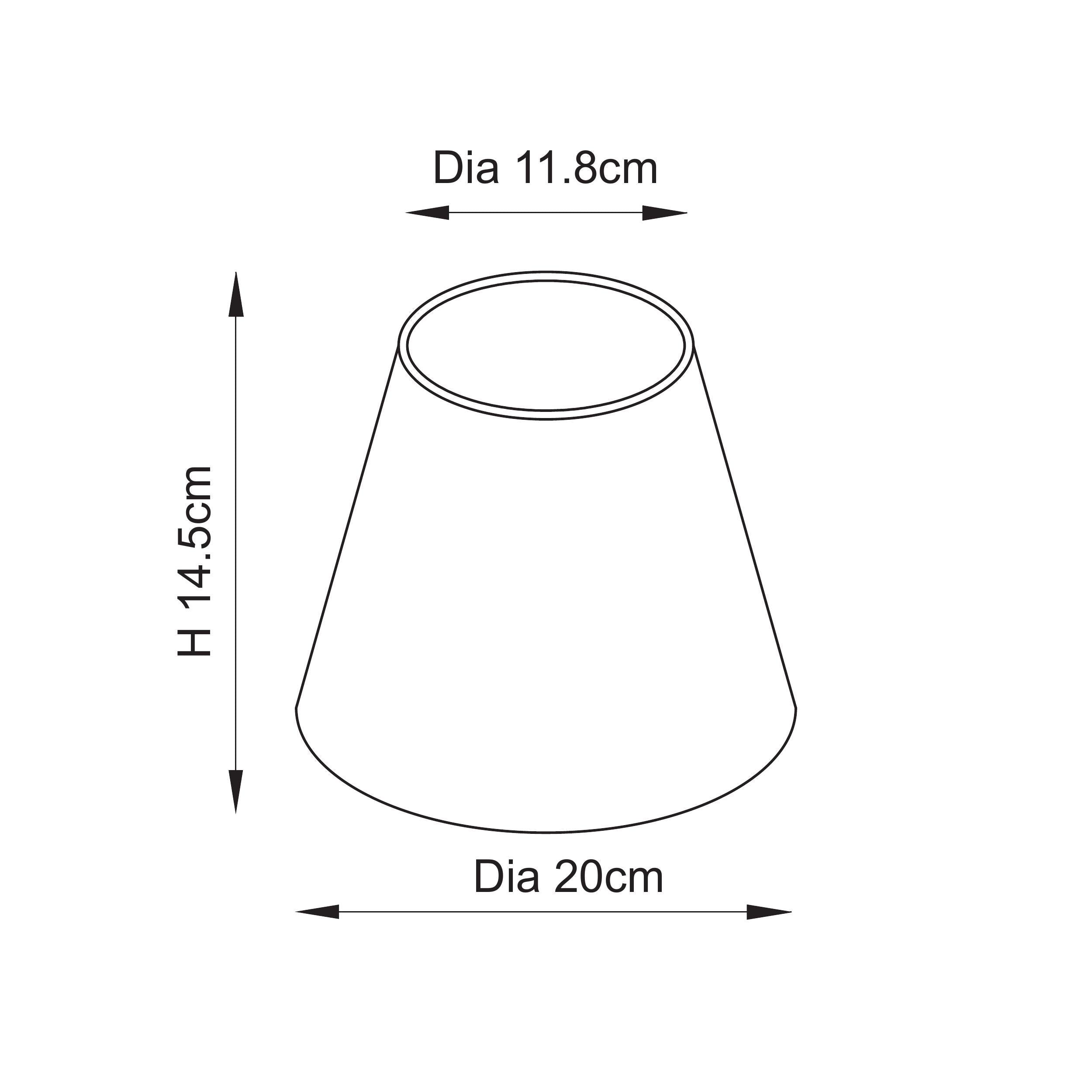 Tapered Zigzag Print 20cm Lampshade - 113065 - Uneeka Lighting - Dimensions