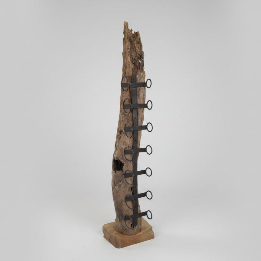 Teak Tree Root Eroded Wine Rack - IS027  - Uneeka
