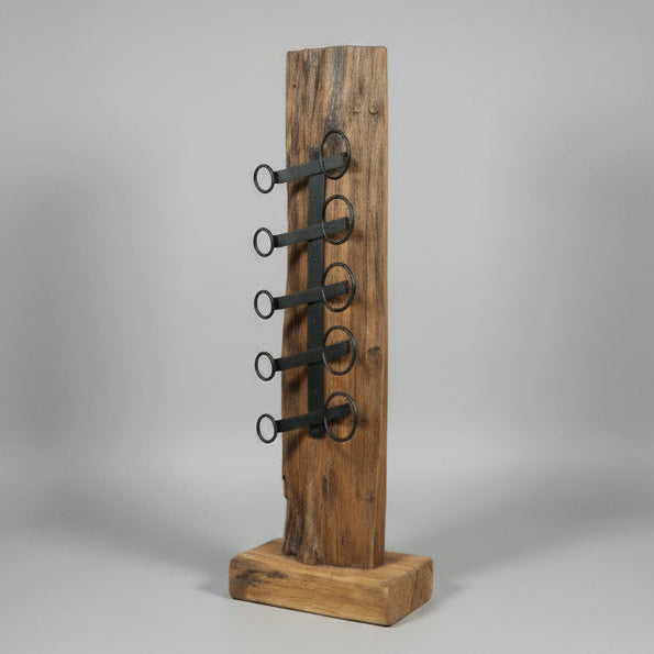 Teak Tree Root Eroded Wine Rack - IS028  - Uneeka