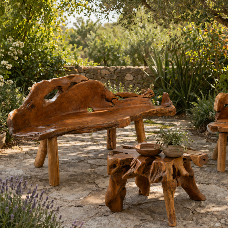 Teak Root Bench - IS36 - Uneeka