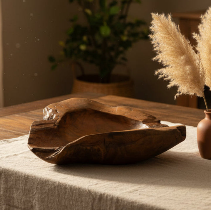 Teak Root Eroded Bowl - IS05 - Uneeka